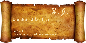Werder Júlia névjegykártya